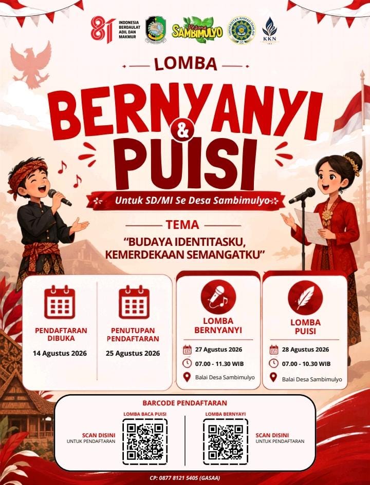 MERIAHKAN HUT KE-81 RI, DESA SAMBIMULYO HADIRKAN LOMBA BERNYANYI & PUISI