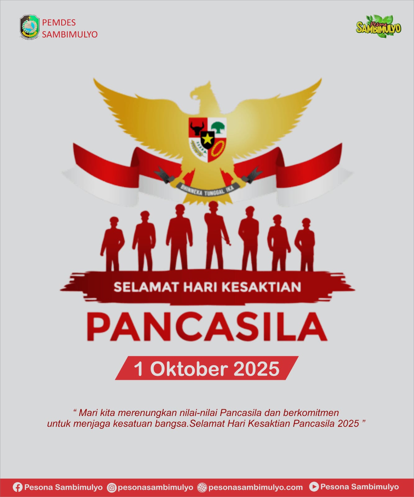 Kepala Desa Sambimulyo Ucapkan Selamat Hari Kesaktian Pancasila 1 Oktober 2025